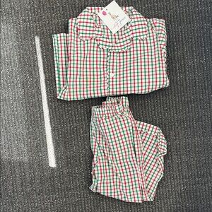 Eliza James Checkered Pajama Set - Red and Green